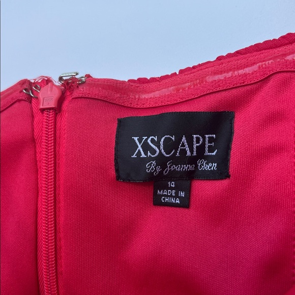 Xscape dress‎ red strapless sweetheart neck Beaded Embellished Ruched holiday 14 - Picture 4 of 8